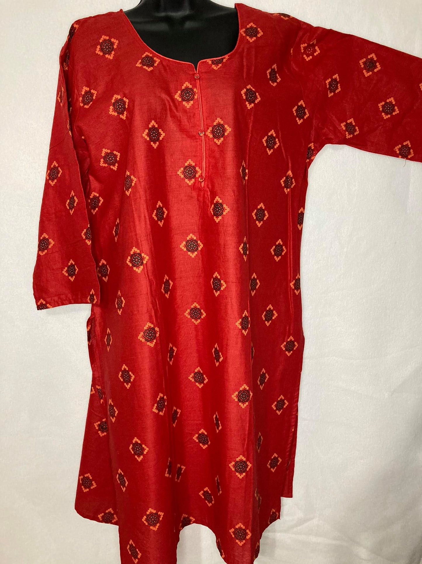 Size 16 (XL) Printed Long Cotton Indian Tunics [Many colors and patterns]