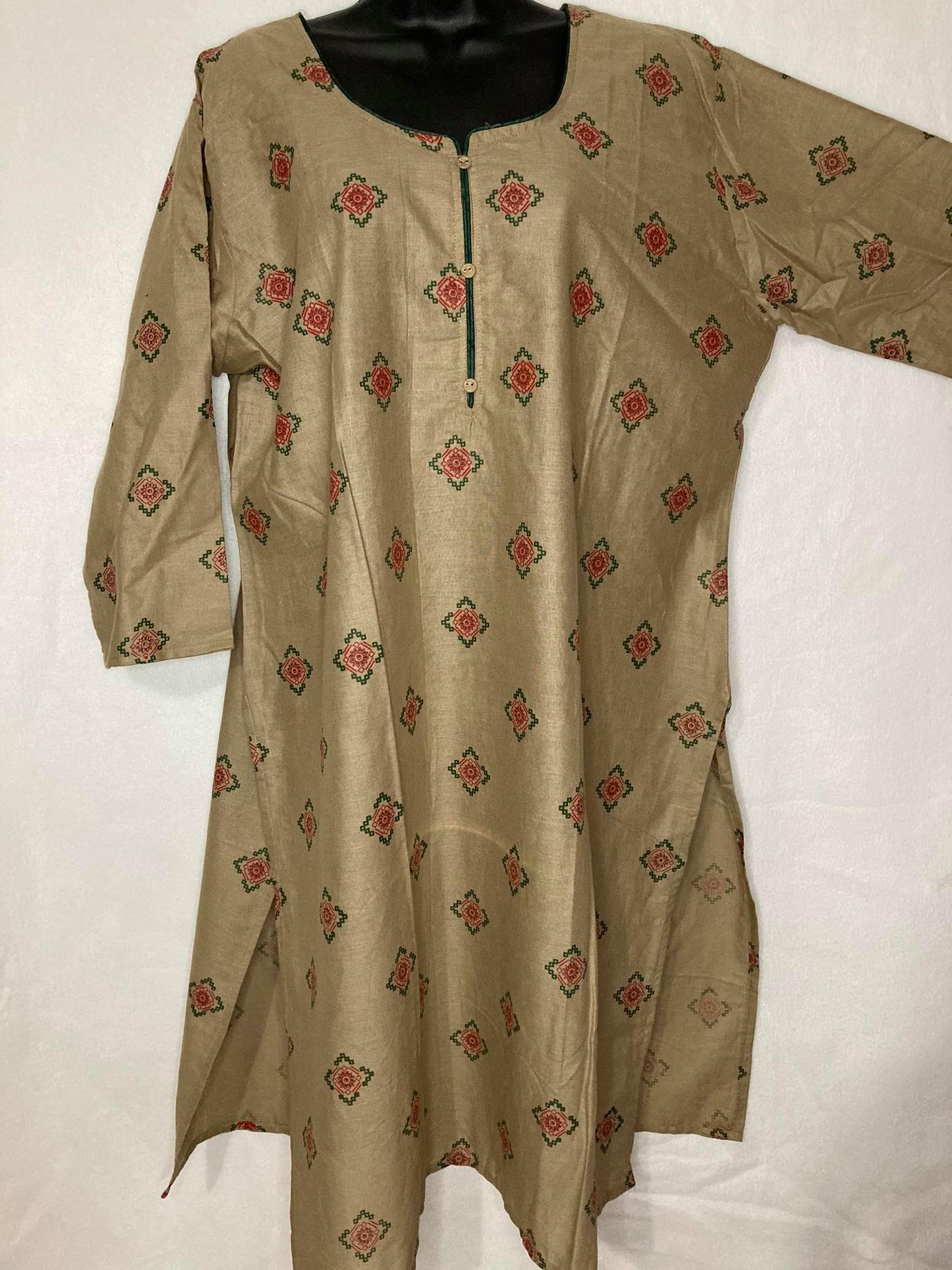 Size 16 (XL) Printed Long Cotton Indian Tunics [Many colors and patterns]