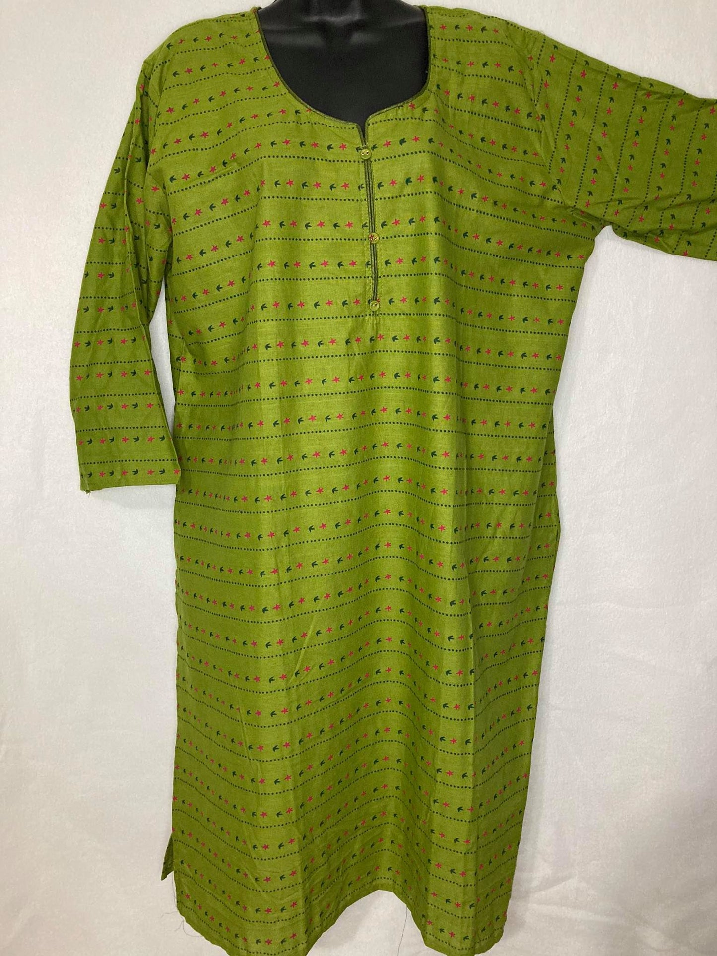 Size 16 (XL) Printed Long Cotton Indian Tunics [Many colors and patterns]