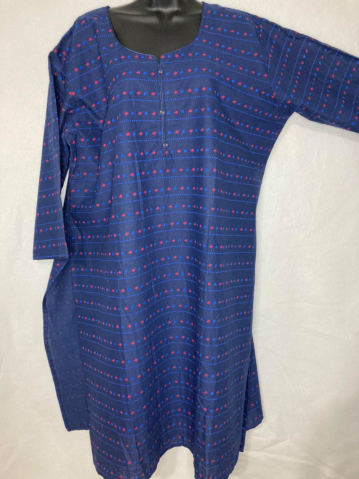 Size 16 (XL) Printed Long Cotton Indian Tunics [Many colors and patterns]