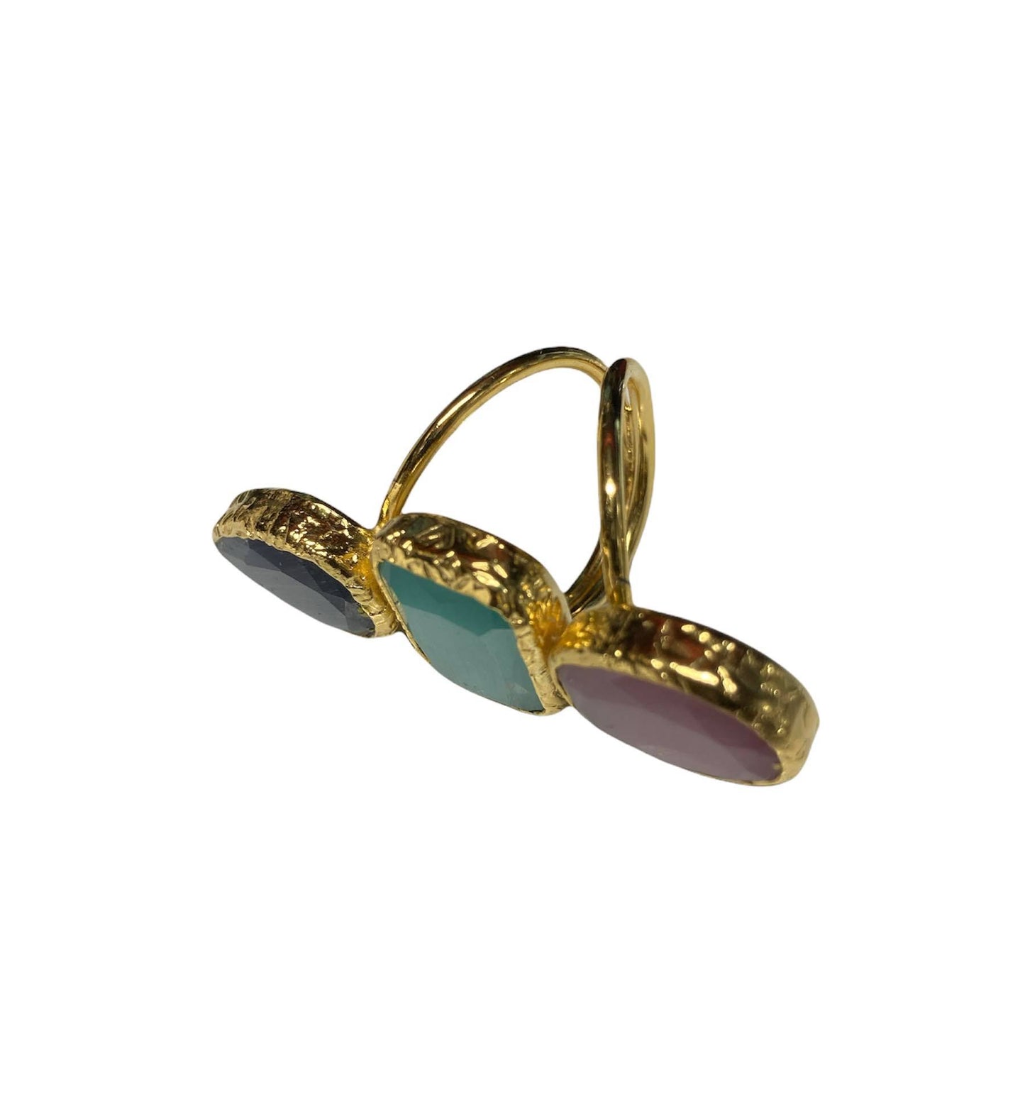 3 Stone Gold Plated Turkish Ring