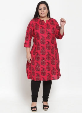 Size 16 (XL) Printed Long Cotton Indian Tunics [Many colors and patterns]