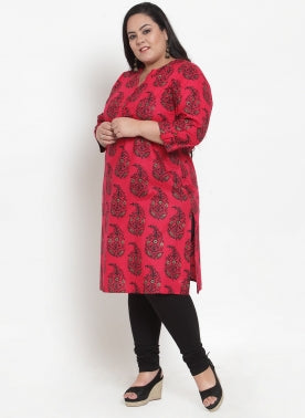 Size 16 (XL) Printed Long Cotton Indian Tunics [Many colors and patterns]