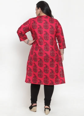 Size 16 (XL) Printed Long Cotton Indian Tunics [Many colors and patterns]