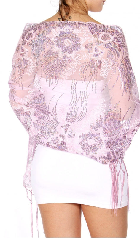 Sequin embroidery shawl