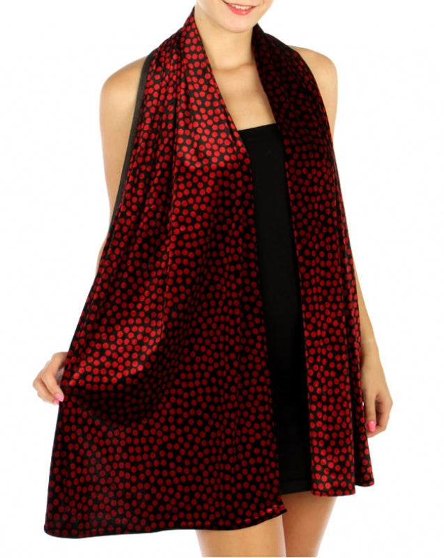 Polka dot Stretch Velvet Shawl