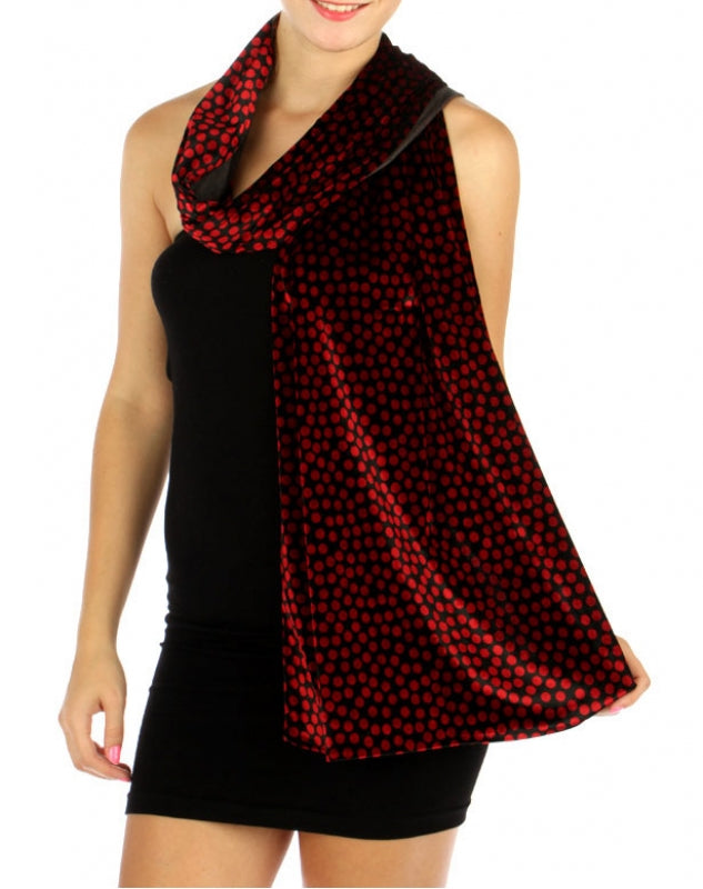 Polka dot Stretch Velvet Shawl