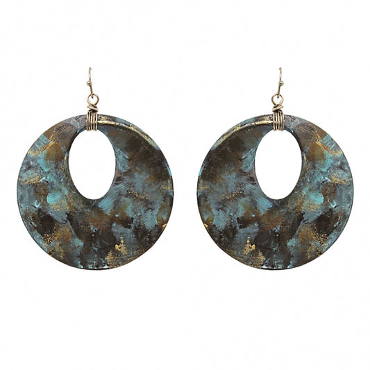 Patina look geo earrings