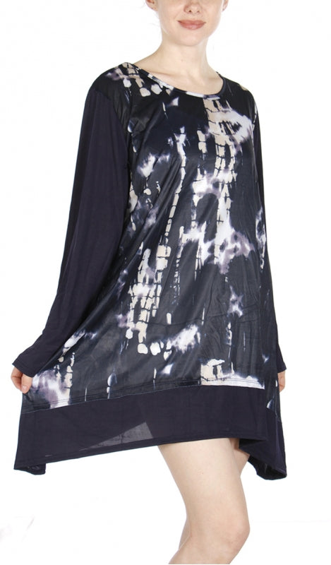 Plus Size Abstract Print Tunic