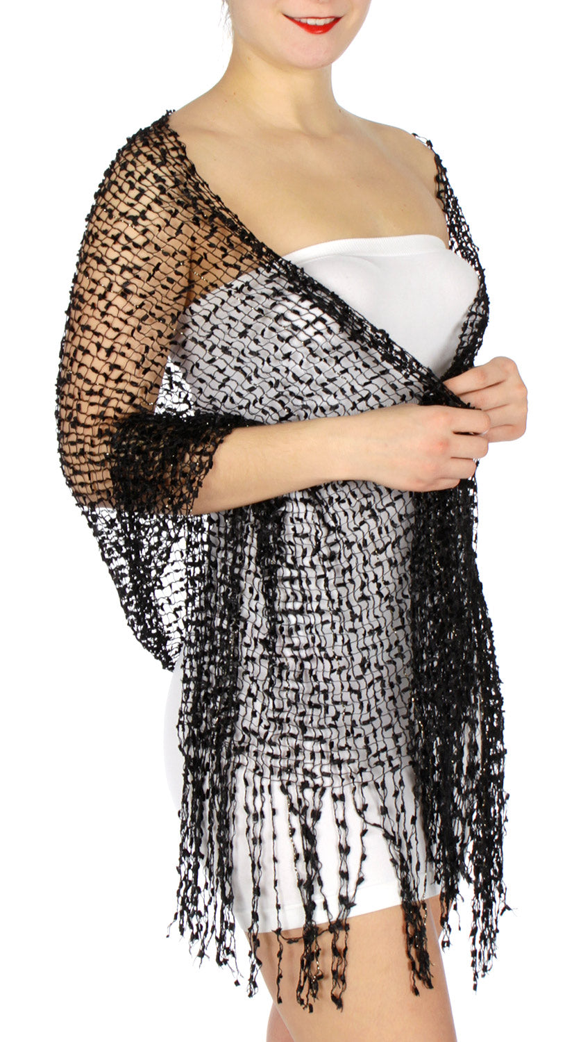 Mini frills fishnet shawl