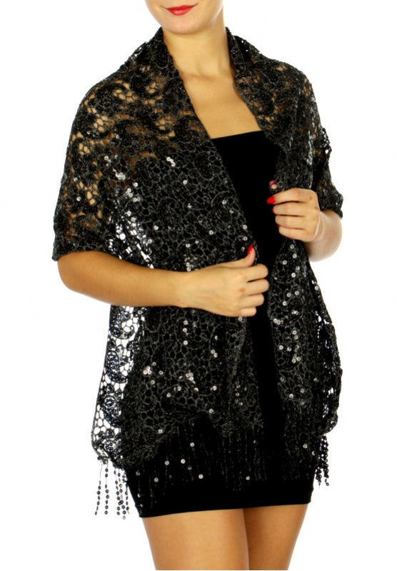 Sequins Paisley Shawl